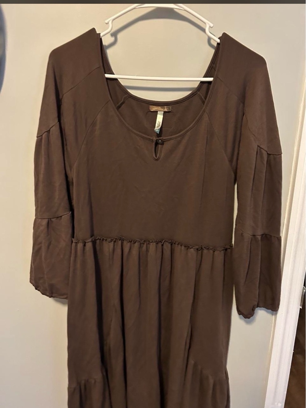 Matilda Jane Brown Tiered Long Sleeve Scoop Neck Dress